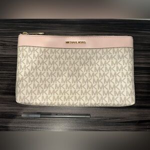 Michael Kors Blush Pink and Cream Pouch